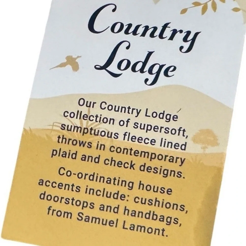Samuel Lamont Country Lodge Blue Tweed Lap Blanket Fleece Lined Plaid 27x39 NEW
